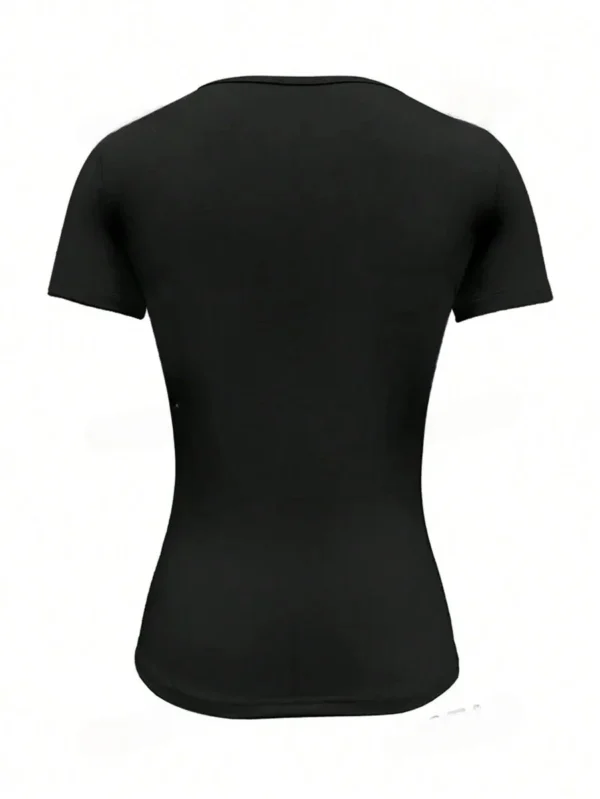 Womens Basic T-Shirts Scoop Neck Short Sleeve Crop Tops Cute Summer Tops Slim Fit Tees Y2k Clothing 2024 - Image 4