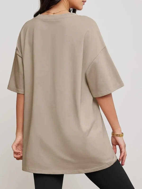 Womens Oversized T Shirts V Neck Tees Half Sleeve Cozy Comfy Tunic 2024 Y2K Tops Casual - Image 2